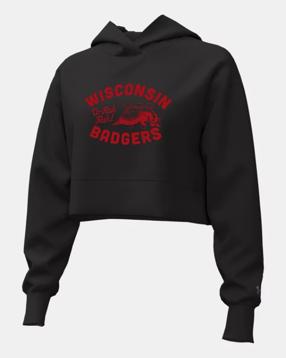 UA Rival Fleece Collegiate Womens Cropped Hoodie - Image 3