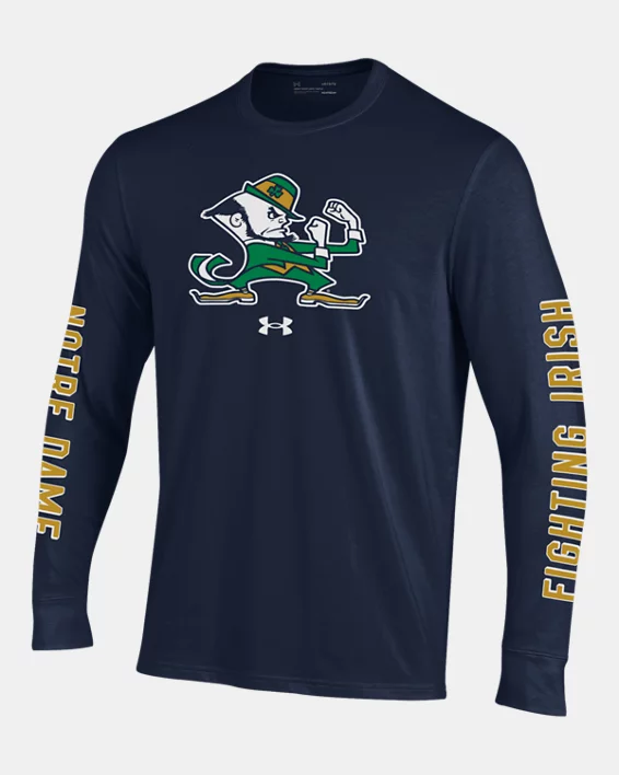UA Performance Cotton Collegiate Mens Long Sleeve T-Shirt - Image 3