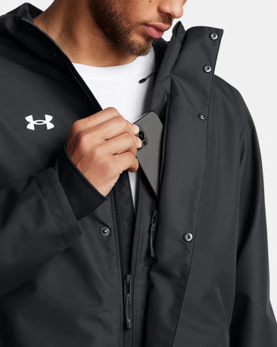 UA Stormproof Lined Mens Rain Jacket - Image 3