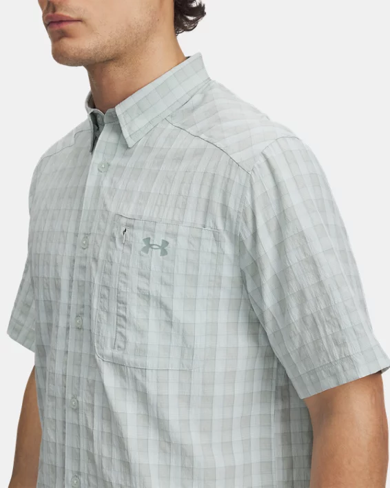 UA Drift Tide 2.0 Plaid Mens Short Sleeve - Image 3