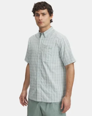 UA Drift Tide 2.0 Plaid Mens Short Sleeve