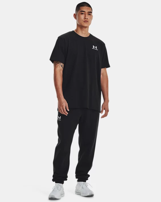Mens UA Logo Embroidered Heavyweight Short Sleeve Mens Short Sleeve - Image 3