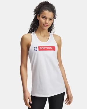 UA Softball Wordmark Bar Womens Tank