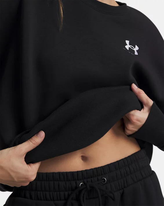 UA Icon Fleece Womens Oversized Crew - Image 3