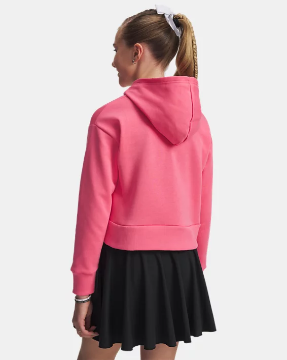 UA Rival Fleece Girls Crop Hoodie - Image 2