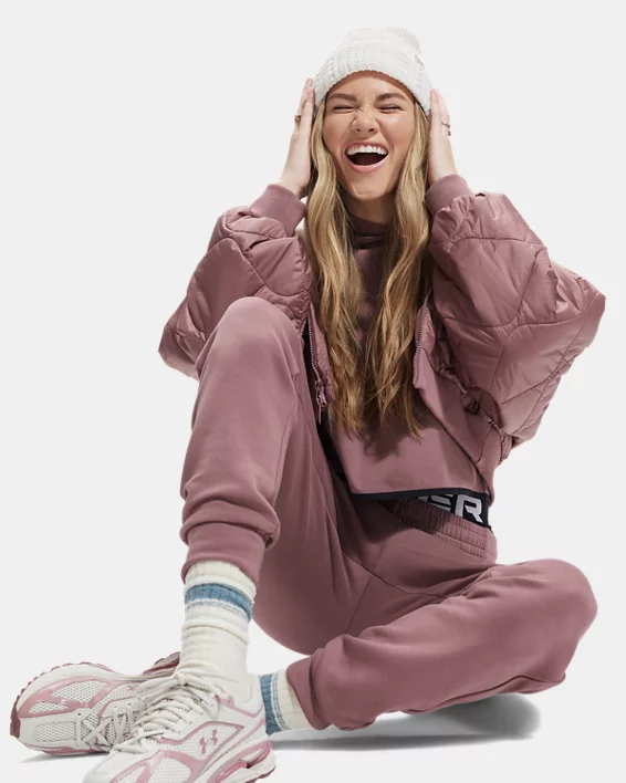 UA Unstoppable Fleece Womens Joggers - Image 5