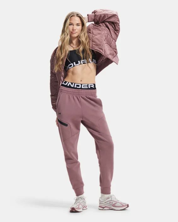 UA Unstoppable Fleece Womens Joggers - Image 4