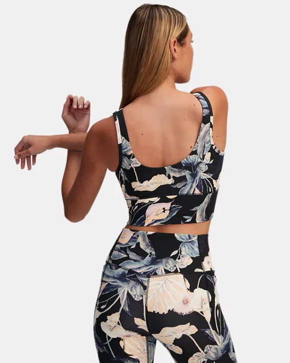 UA Meridian Fitted Printed Womens Crop Tank - Image 2