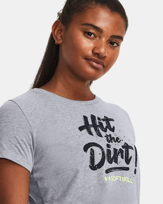 UA Hit The Dirt Womens Short Sleeve - Image 4
