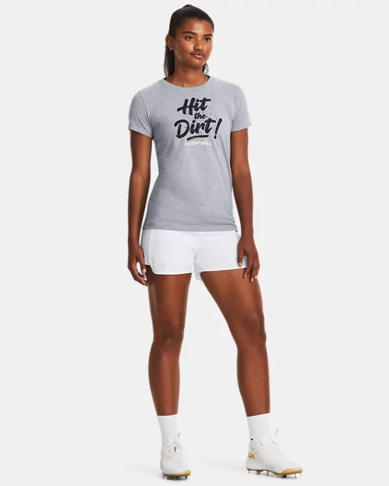 UA Hit The Dirt Womens Short Sleeve - Image 3