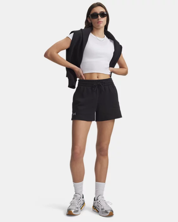 UA Rival Fleece Womens 3.5 Shorts - Image 3