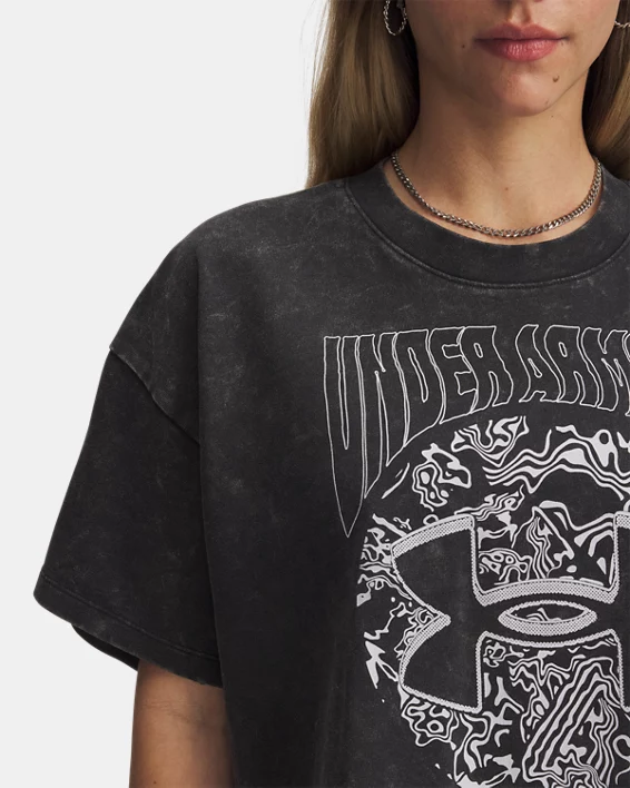 UA Heavyweight Dusk to Dawn Womens Crop Short Sleeve - Image 3