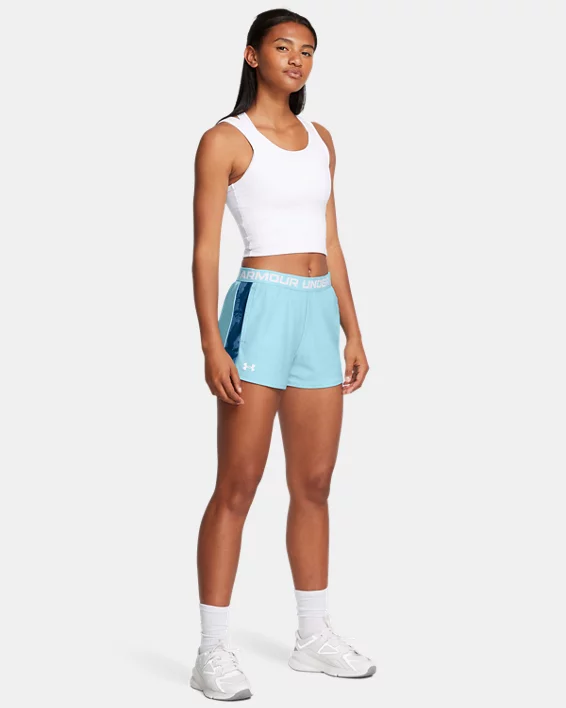 Womens UA Tech Print Inset 3 Shorts - Image 3