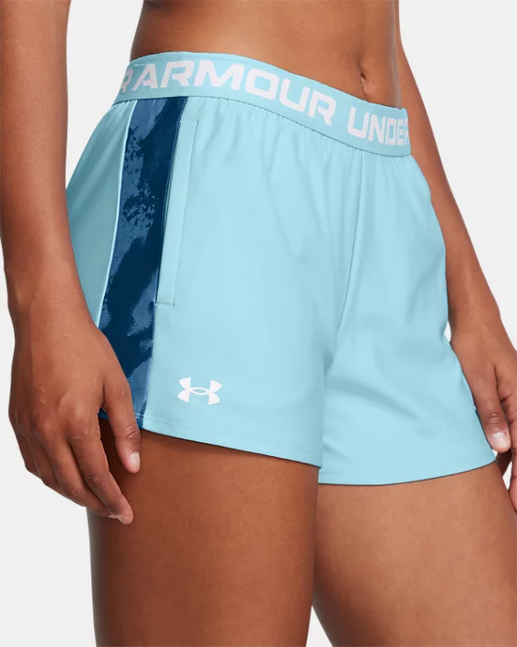 Womens UA Tech Print Inset 3 Shorts - Image 4