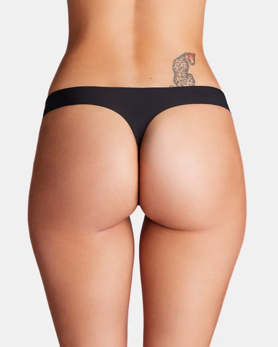 UA Pure Stretch Womens 3-Pack No Show Thong - Image 2