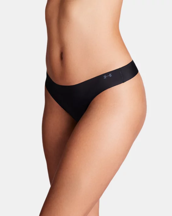 UA Pure Stretch Womens 3-Pack No Show Thong - Image 3