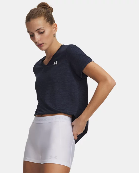 UA Tech Twist Womens V-Neck Short Sleeve - Image 2