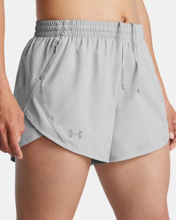 UA Fly-By Heather Womens 3 Shorts - Image 4