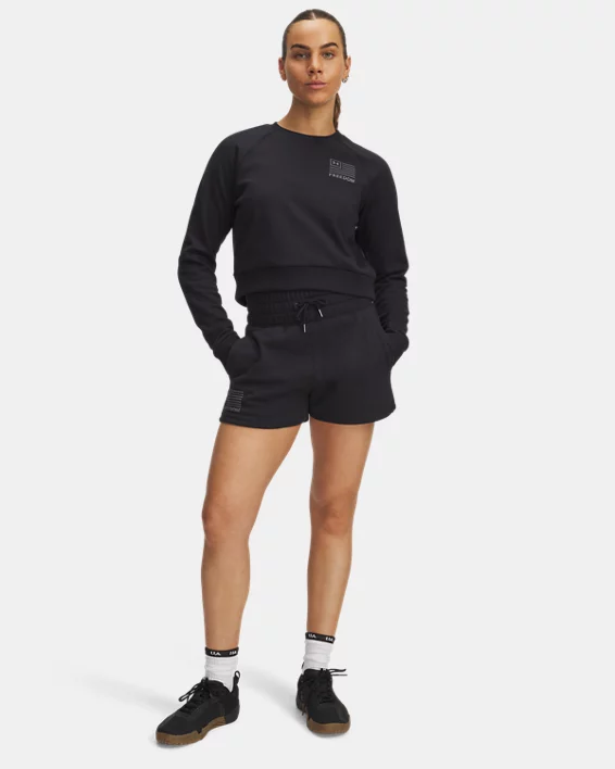 UA Freedom Fleece Womens 3 Shorts - Image 3