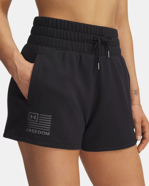 UA Freedom Fleece Womens 3 Shorts - Image 4