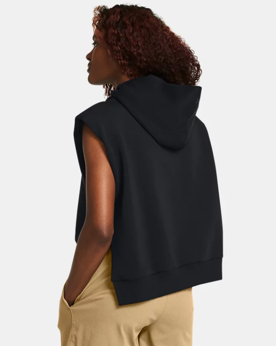 UA Unstoppable Fleece Womens Sleeveless Hoodie - Image 2