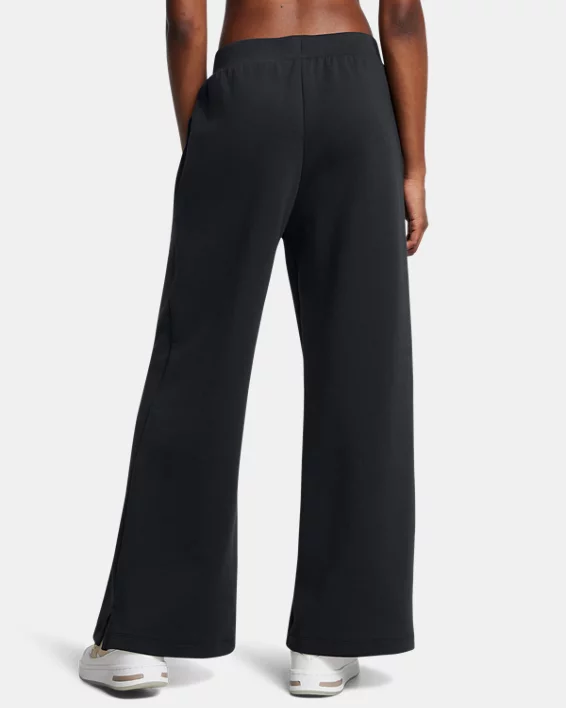 UA Unstoppable Fleece Womens Wide Leg Pants - Image 2