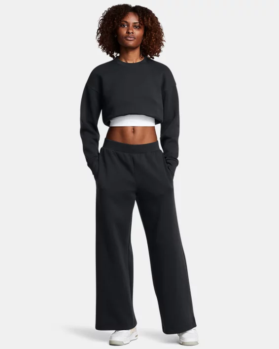 UA Unstoppable Fleece Womens Wide Leg Pants - Image 3