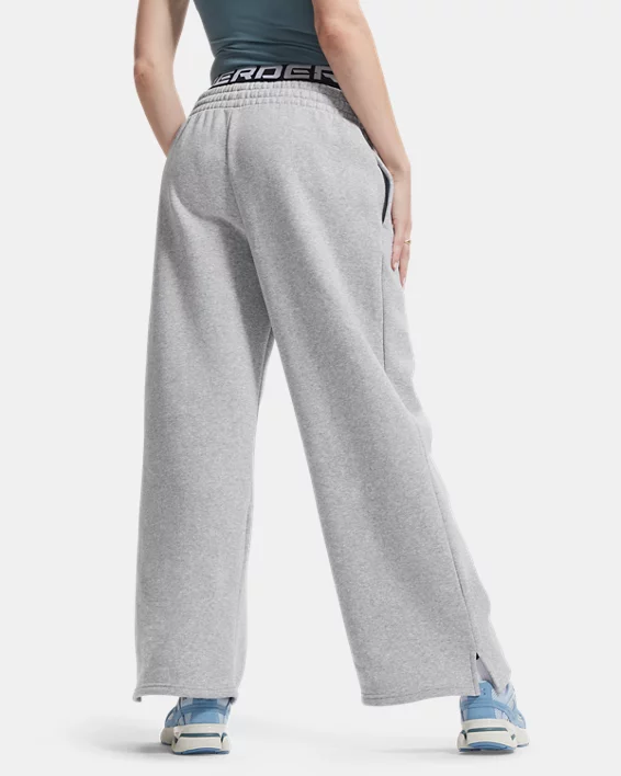 UA Icon Fleece Womens Wide Leg Pants - Image 3