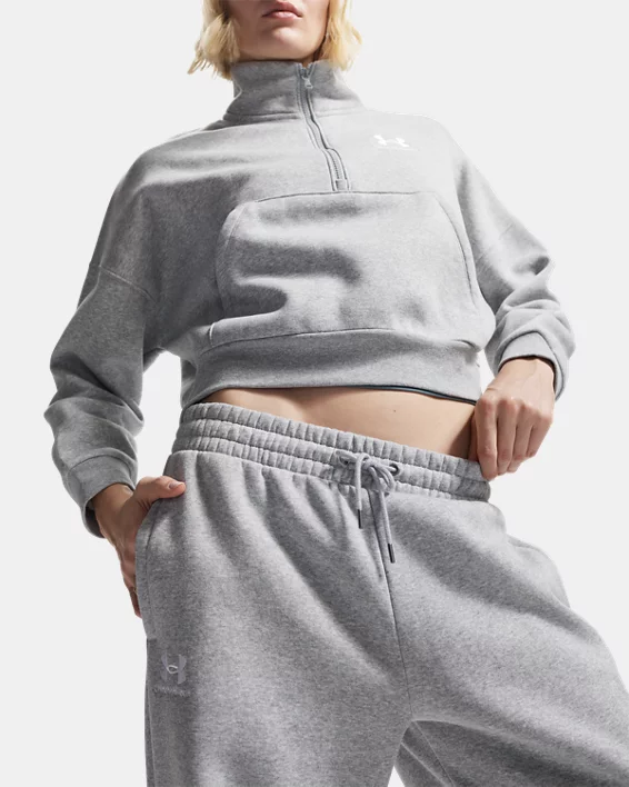 UA Icon Fleece Womens Wide Leg Pants - Image 6