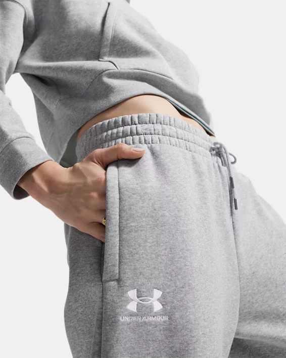 UA Icon Fleece Womens Wide Leg Pants - Image 8