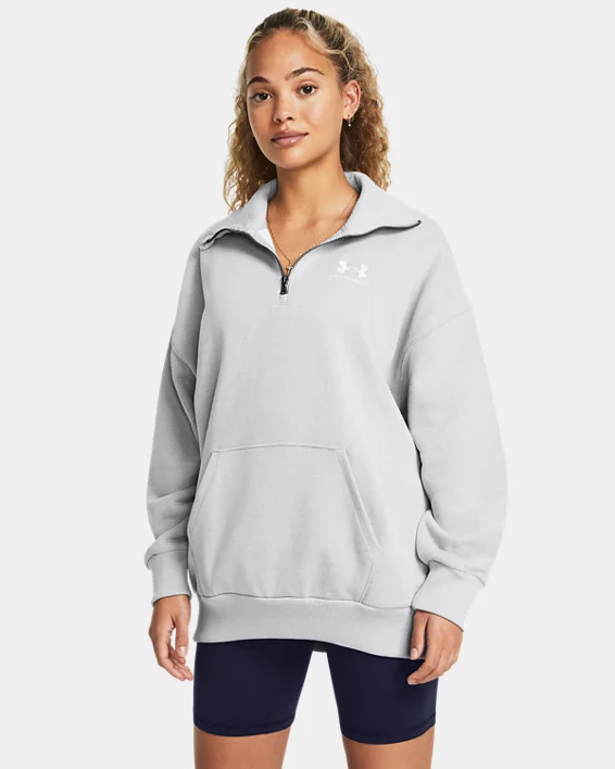 UA Rival Heavyweight Terry Womens Oversized Zip