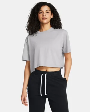 UA Boxy Crop Simple Womens Short Sleeve