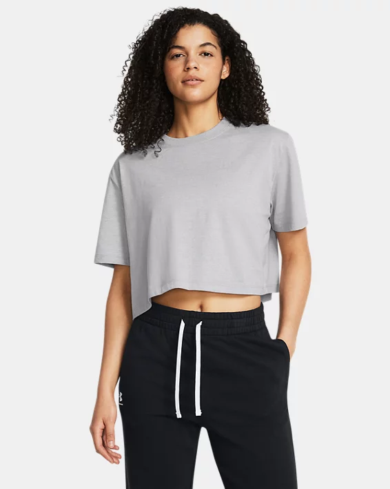 UA Boxy Crop Simple Womens Short Sleeve