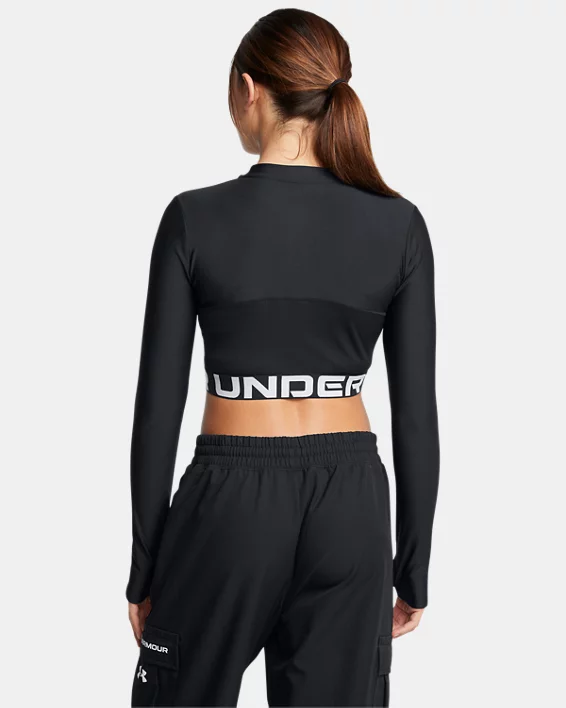 HeatGear Rib Womens Zip Long Sleeve - Image 2