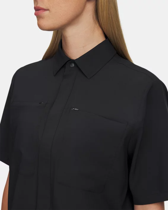 UA Fish Pro Hybrid Woven Womens Short Sleeve - Image 3