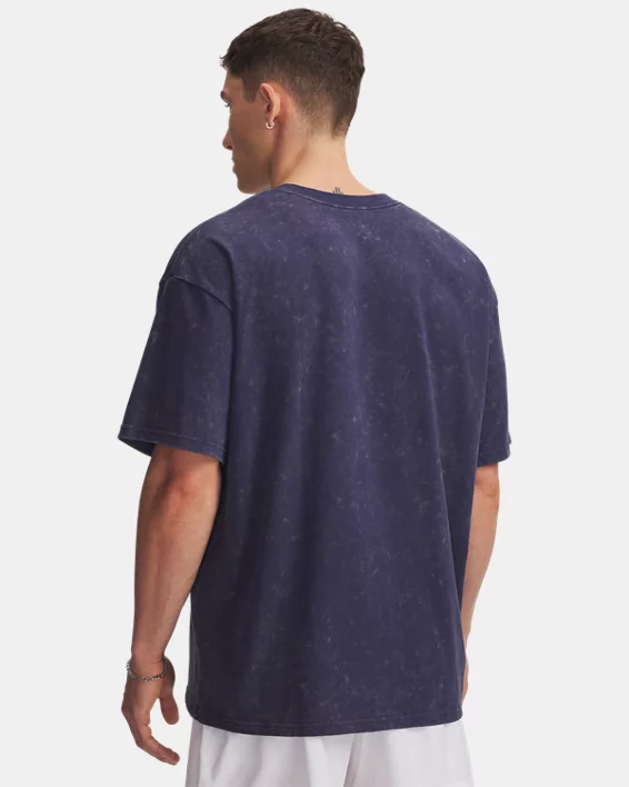 UA Heavyweight Logo Wash Mens Oversized Short Sleeve - Image 3