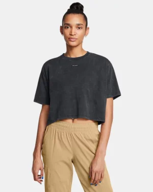 UA Wash Logo Womens Boxy Crop Short Sleeve