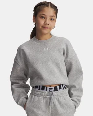 UA Rival Fleece Girls Oversized Crew