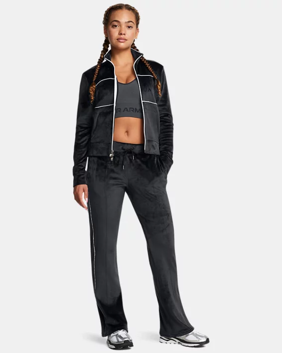 UA Velour Womens Track Jacket - Image 3