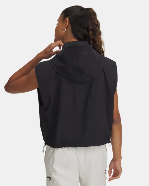 UA Unstoppable Utility Womens Sleeveless Hoodie - Image 2