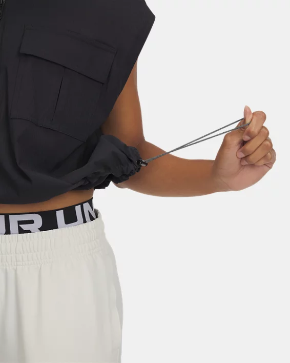 UA Unstoppable Utility Womens Sleeveless Hoodie - Image 3