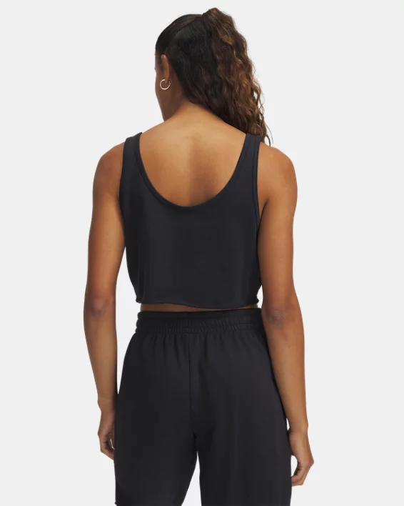 UA Icon Terry Womens Crop Tank - Image 2