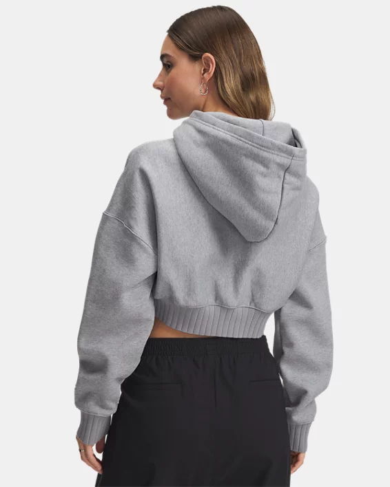 UA Courtside Womens Crop Hoodie - Image 2
