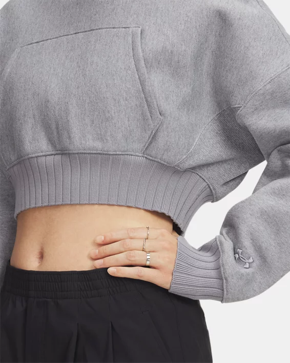 UA Courtside Womens Crop Hoodie - Image 4