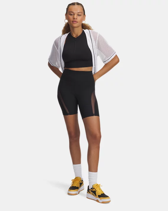 UA Meridian Mesh Womens 7 Shorts - Image 3