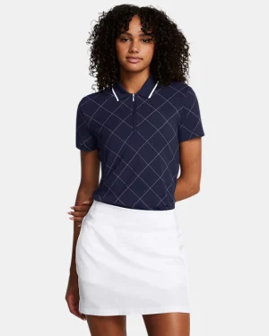 UA Premier Zip Windowpane Womens Polo