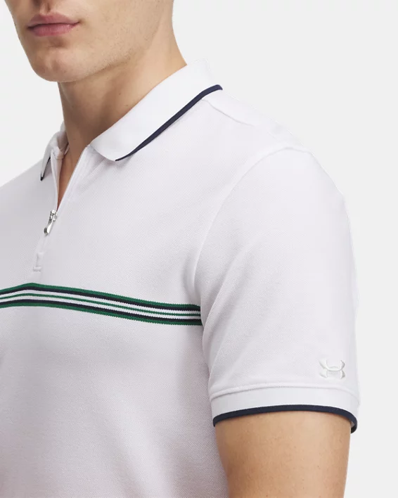 UA Premier Zip Stripe Mens Polo - Image 3