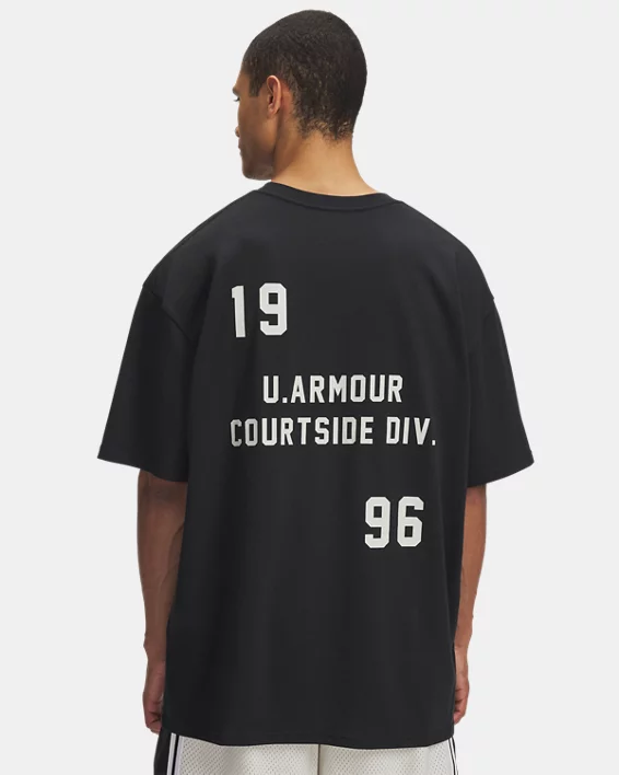 UA Hoops Courtside Heavyweight Mens Oversized Short Sleeve - Image 2