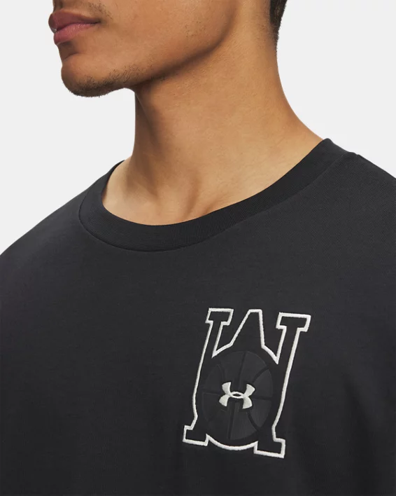 UA Hoops Courtside Heavyweight Mens Oversized Short Sleeve - Image 3