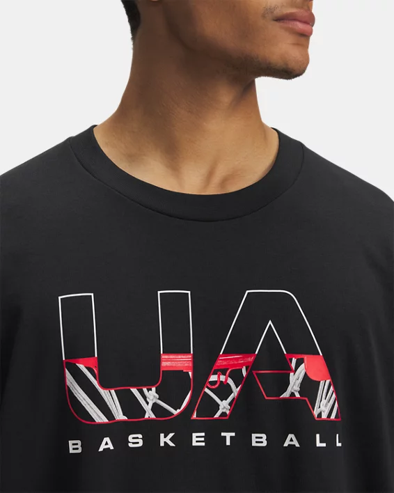 UA Hoops Branded Heavyweight Mens Short Sleeve - Image 3